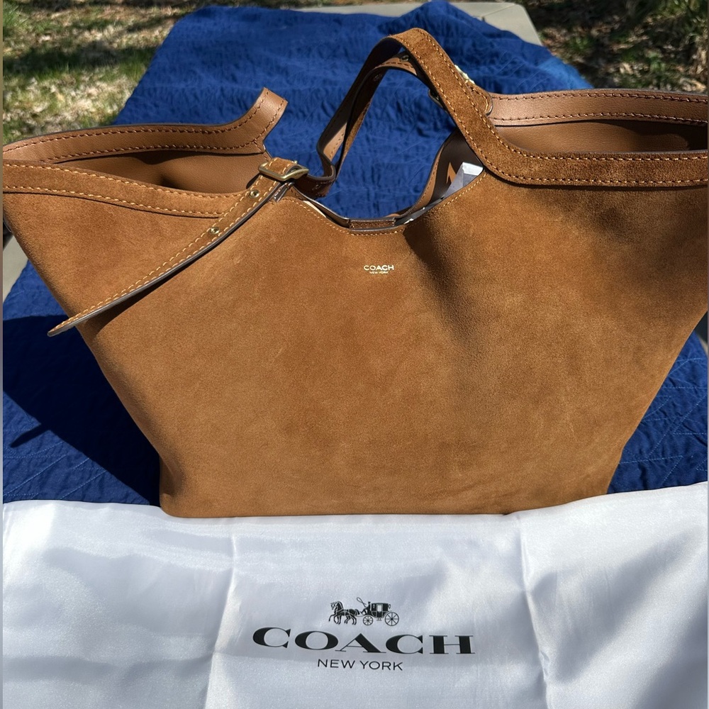 Gramercy Tote Bag in Warm Brown Suede
